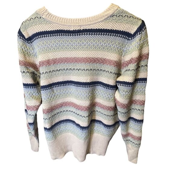 ANA Multicolor Striped Long Sleeve Lightweight Knit Sweater Sz XXL - Picture 2 of 10